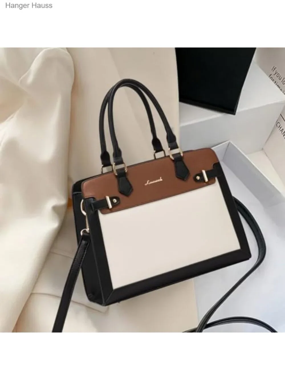 PU Leather Satchel Tote Shoulder Handbag Women
